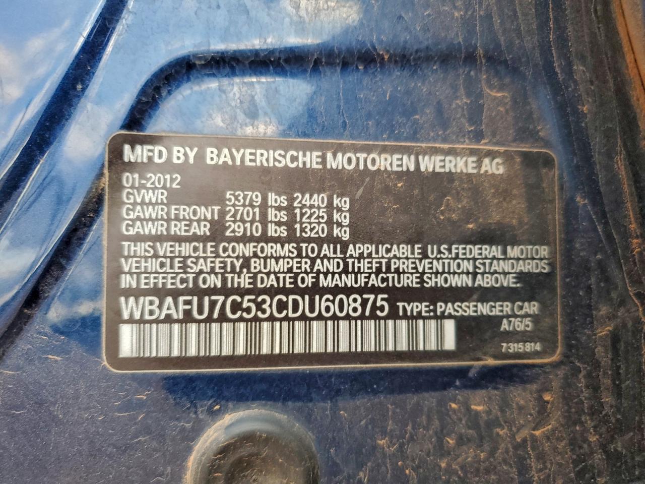2012 BMW 5 series