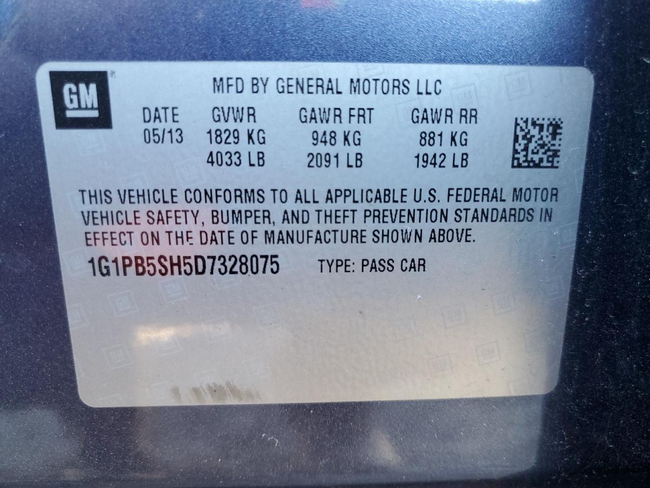 2013 CHEVROLET CRUZE