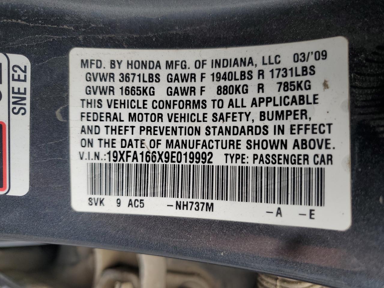 2009 HONDA CIVIC