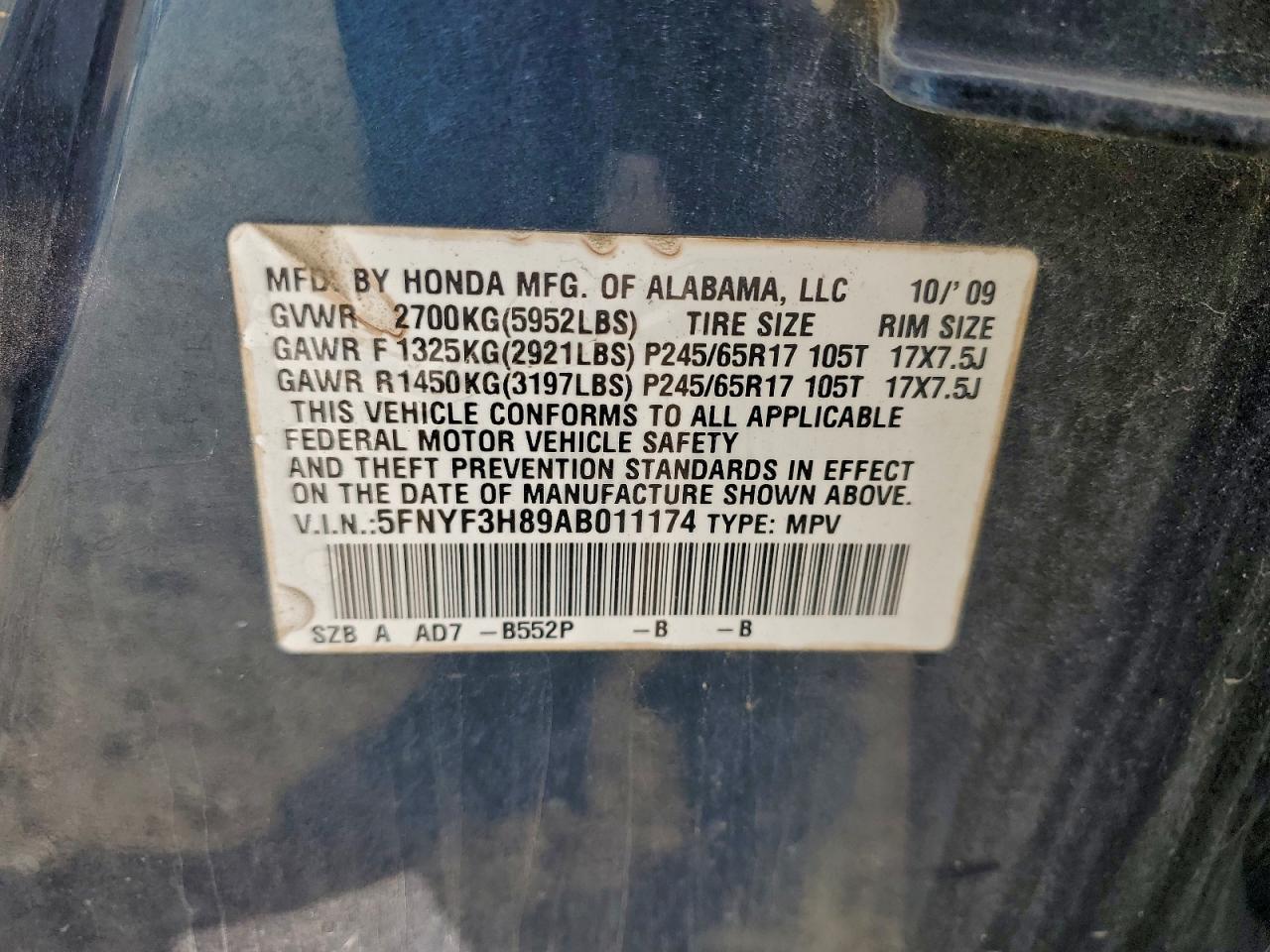 2010 HONDA PILOT