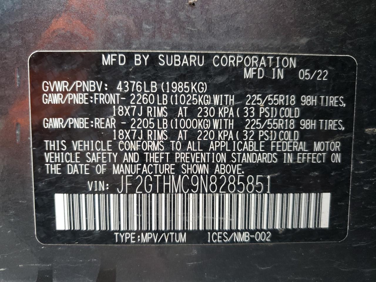 2022 SUBARU Crosstrek
