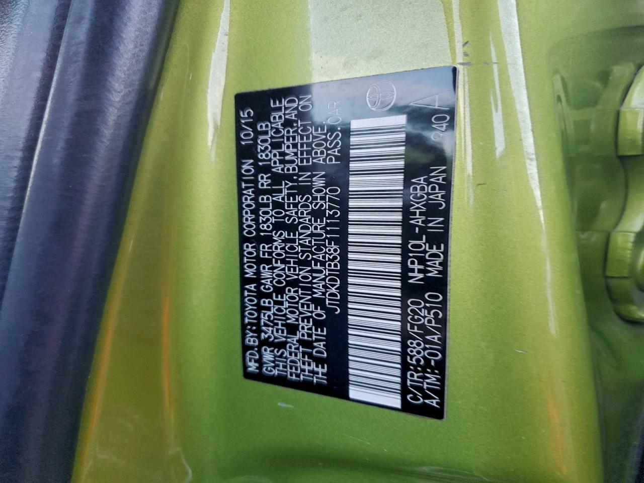 2015 TOYOTA Prius c