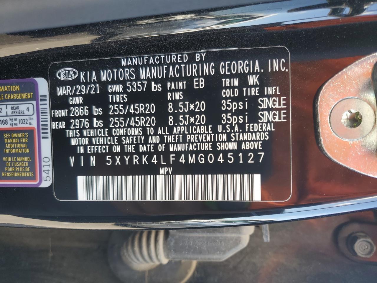 2021 KIA SORENTO