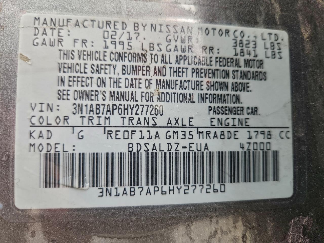 2017 NISSAN SENTRA