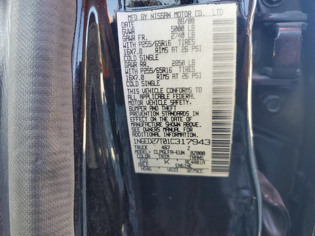 2001 NISSAN Frontier