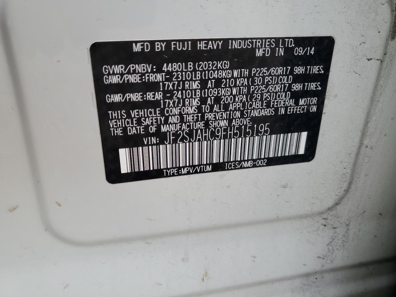 2015 SUBARU FORESTER