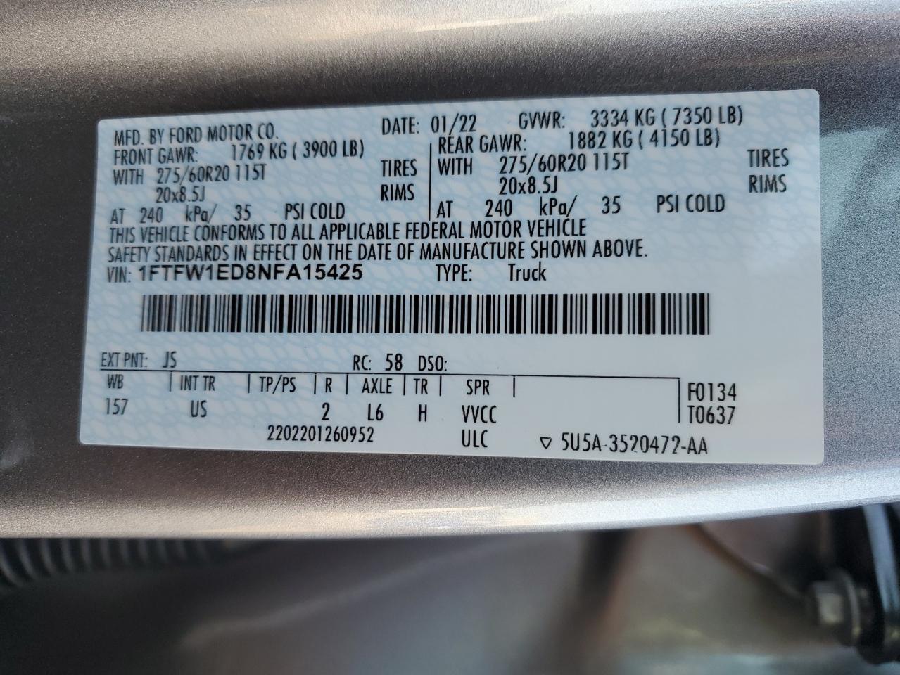2022 FORD F-150