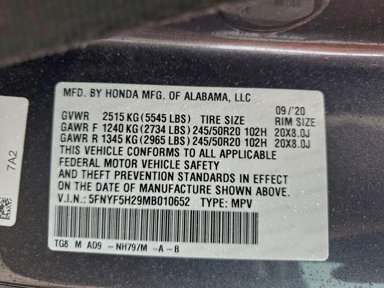 2021 HONDA PILOT