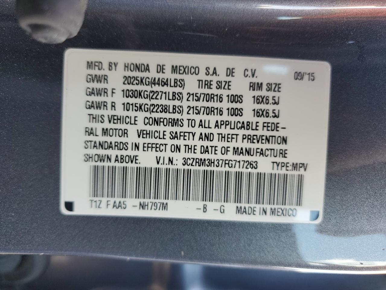 2015 HONDA CR-V