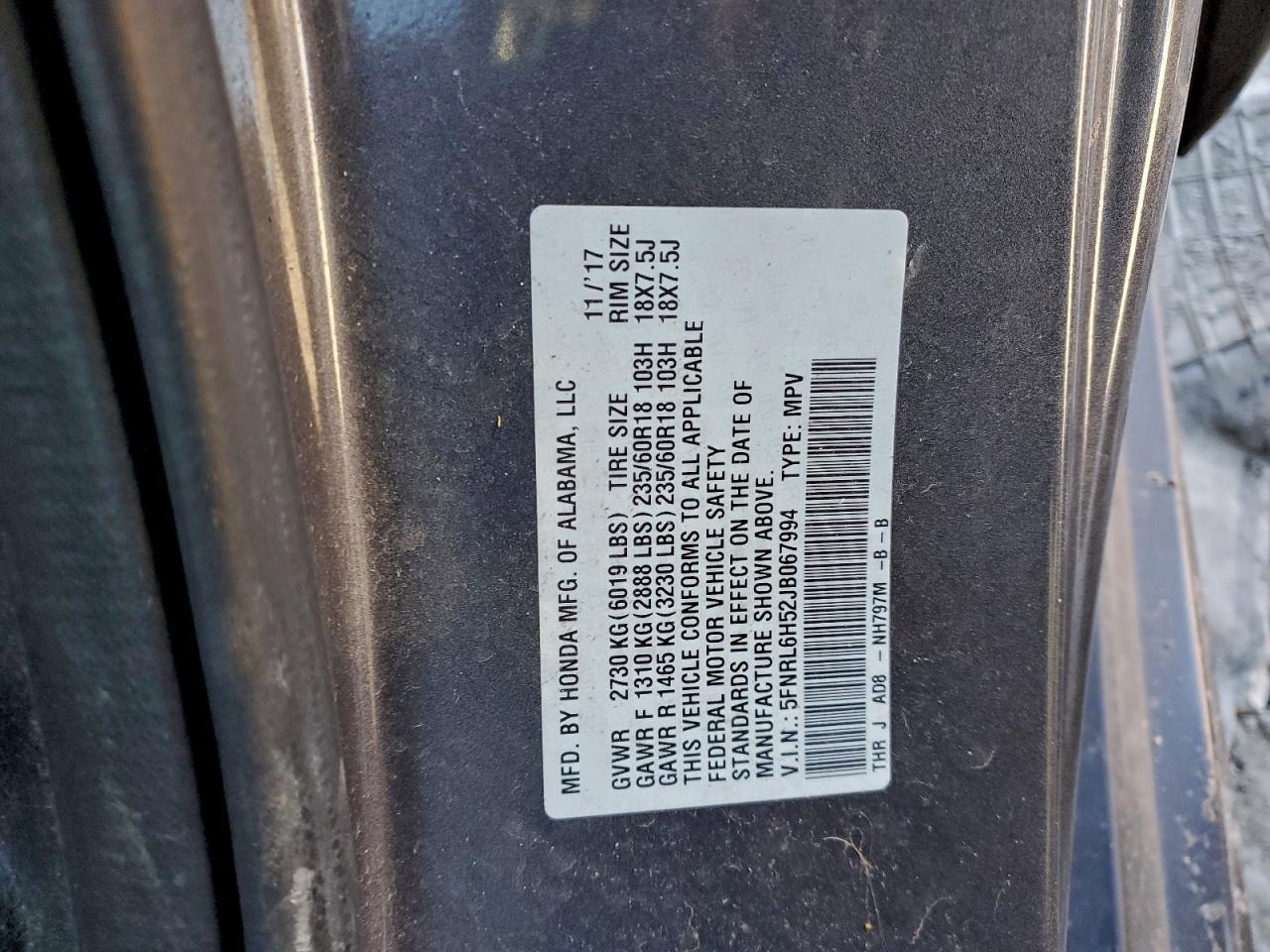 2018 HONDA ODYSSEY