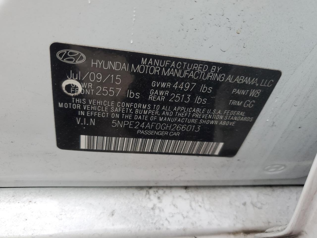 2016 HYUNDAI SONATA