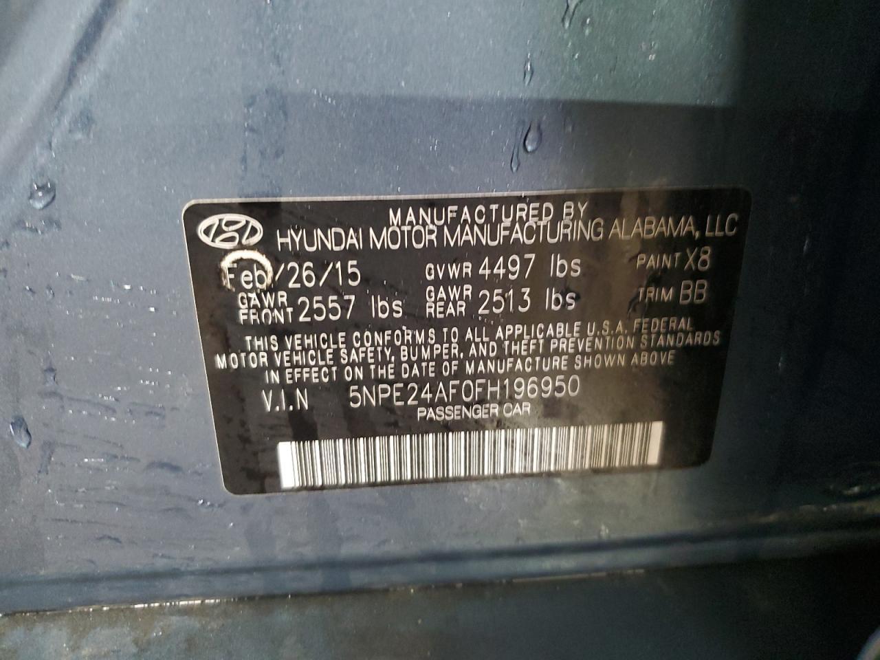 2015 HYUNDAI SONATA