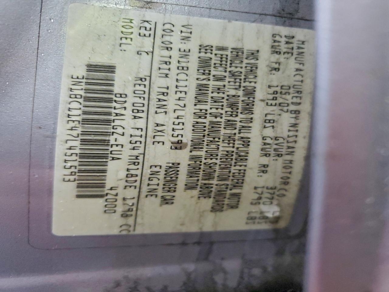 2007 NISSAN VERSA