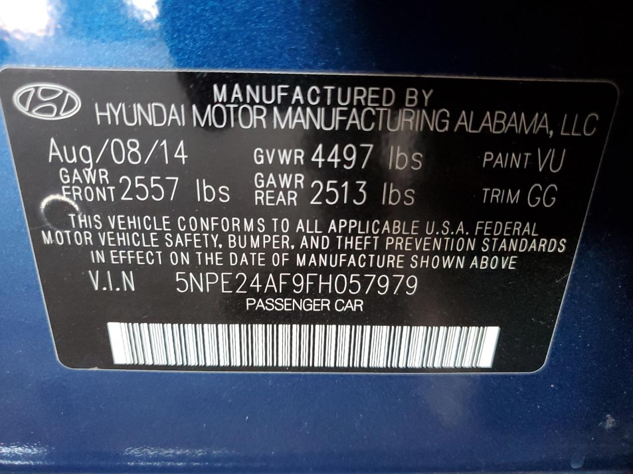 2015 HYUNDAI SONATA