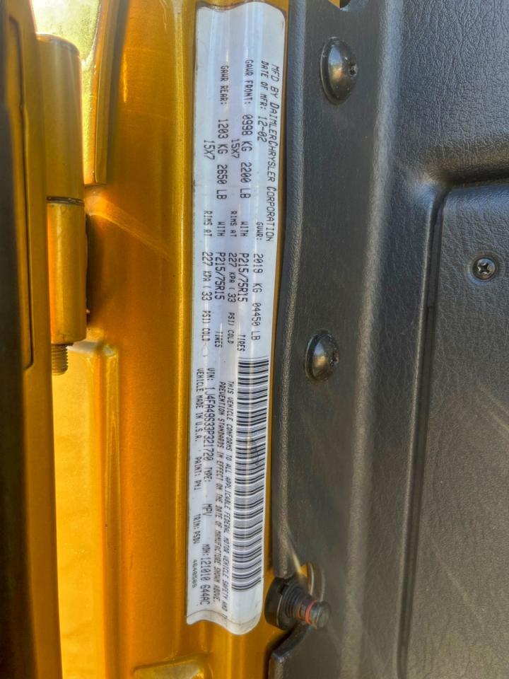 2003 JEEP WRANGLER