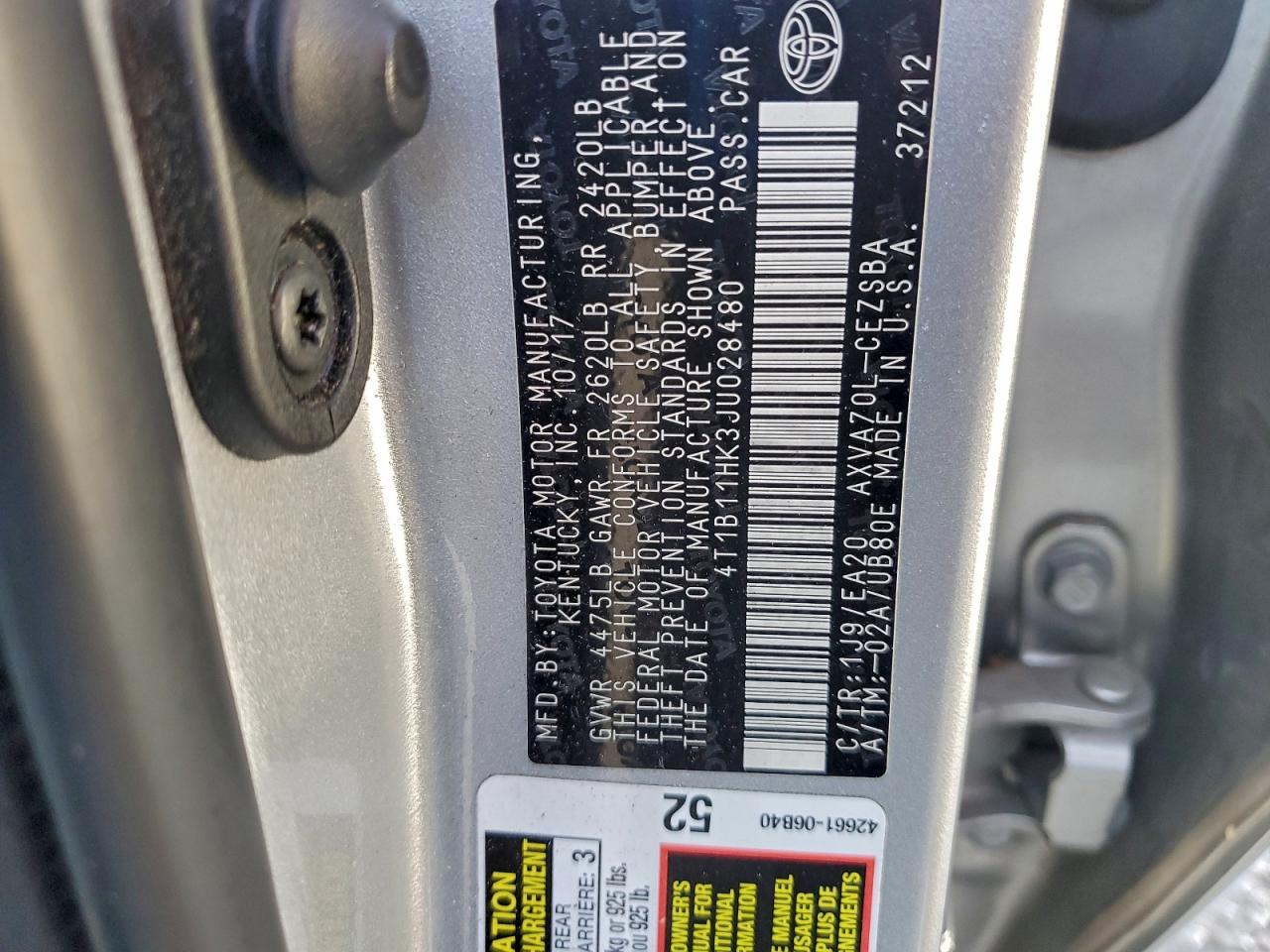 2018 TOYOTA CAMRY