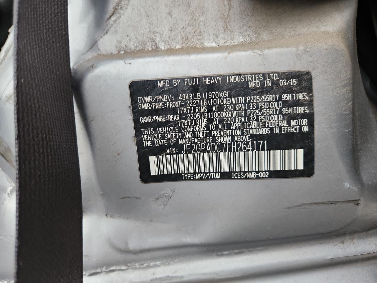 2015 SUBARU XV Crosstrek
