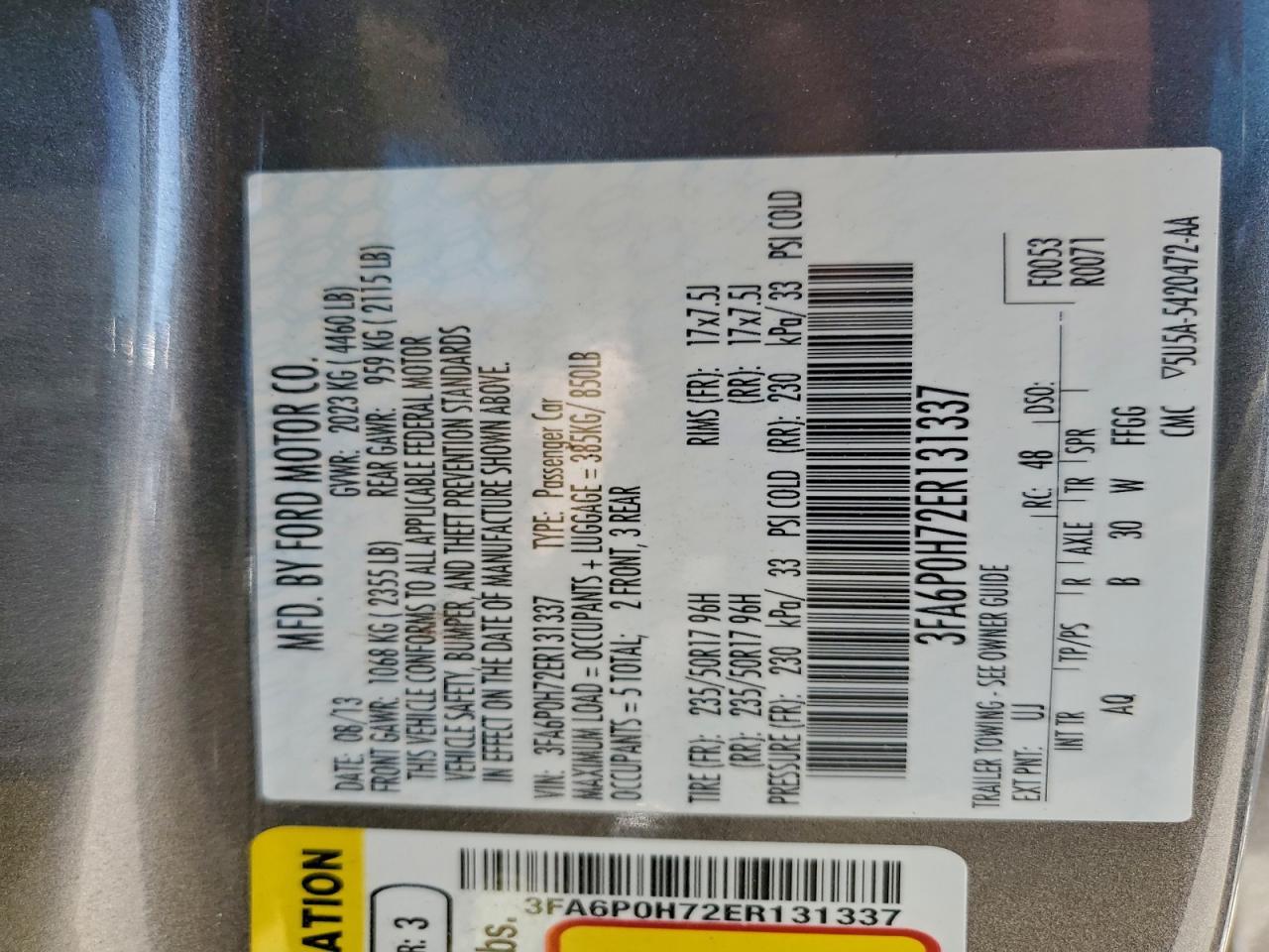 2014 FORD FUSION