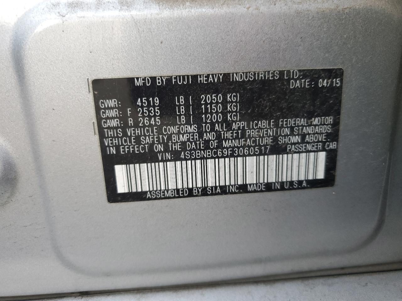 2015 SUBARU Legacy
