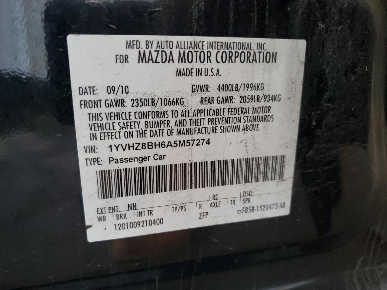 2010 MAZDA 6