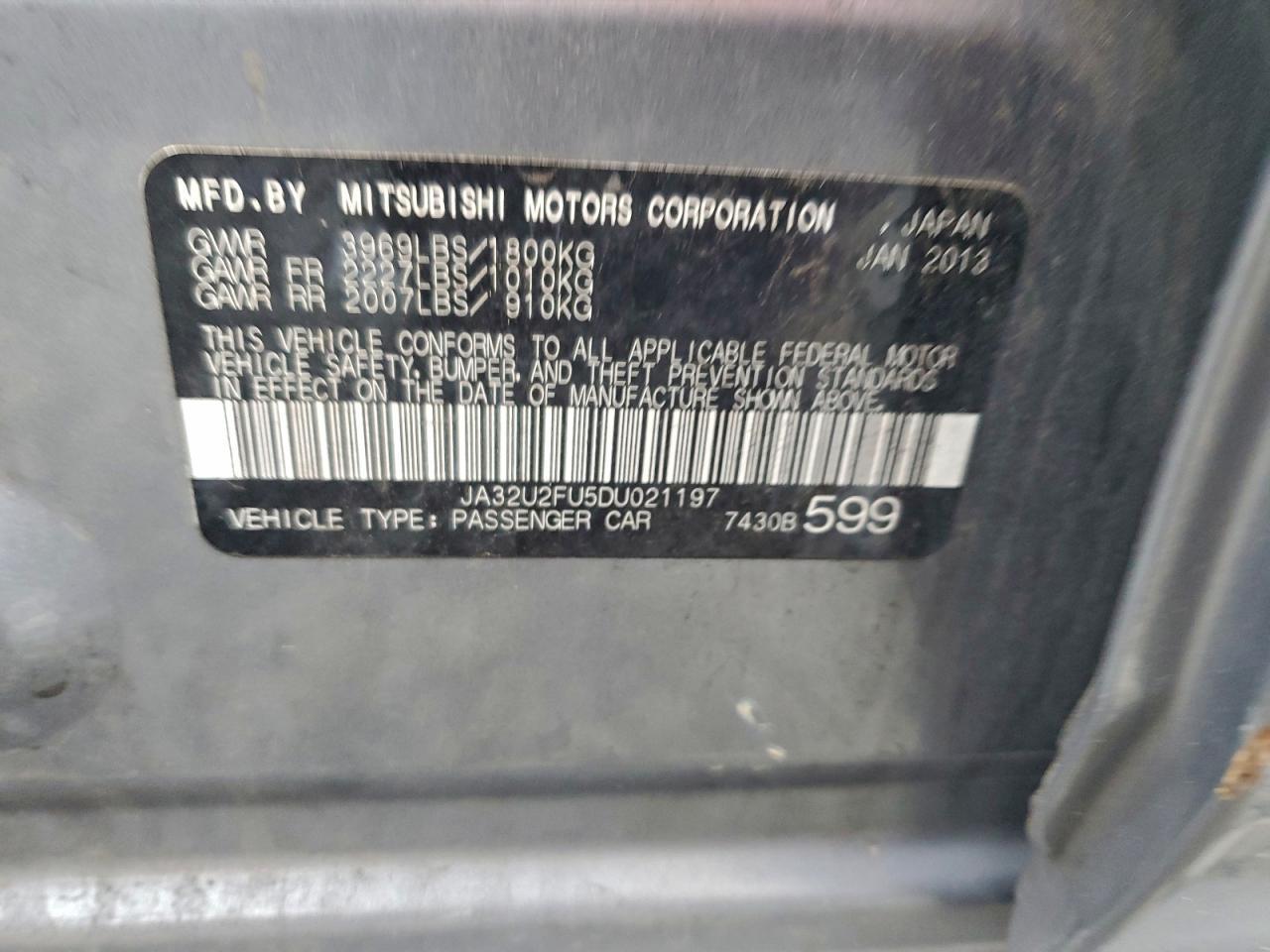 2013 MITSUBISHI LANCER