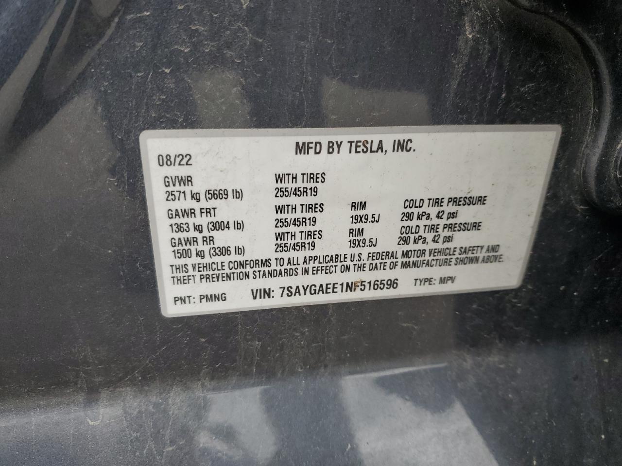 2022 TESLA MODEL Y