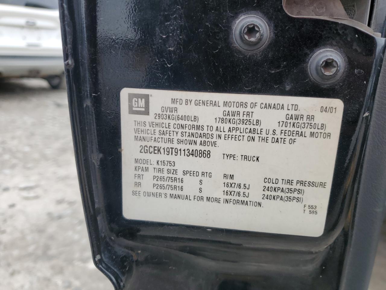 2001 CHEVROLET Silverado