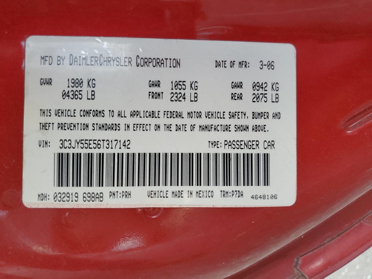 2006 CHRYSLER PT CRUISER