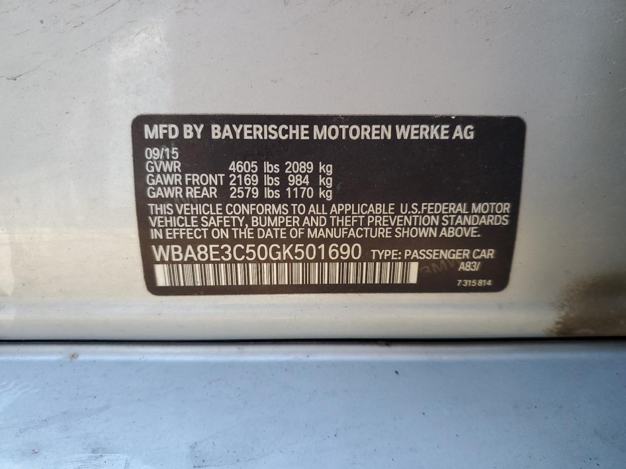 2016 BMW 3 SERIES