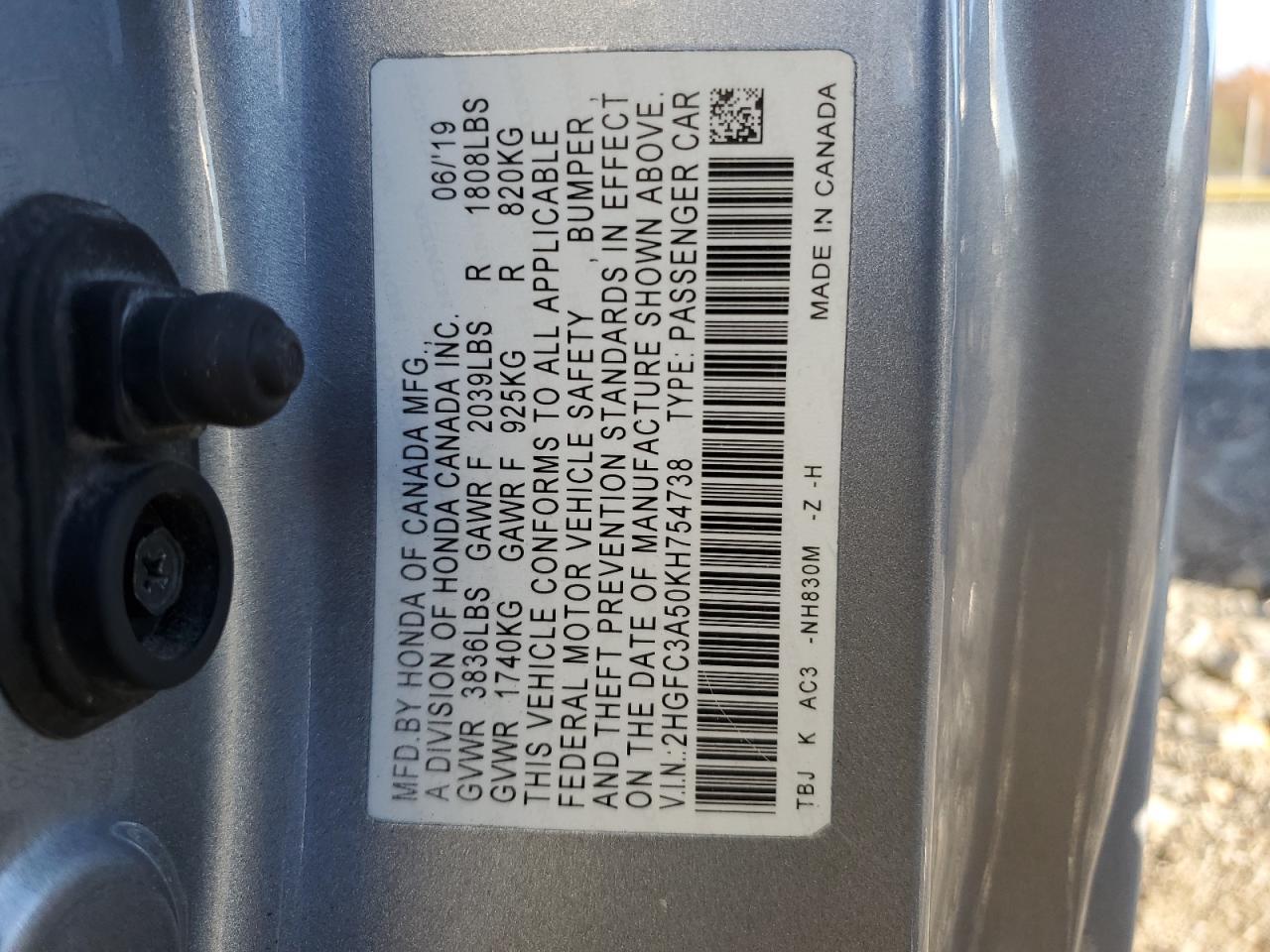 2019 HONDA CIVIC