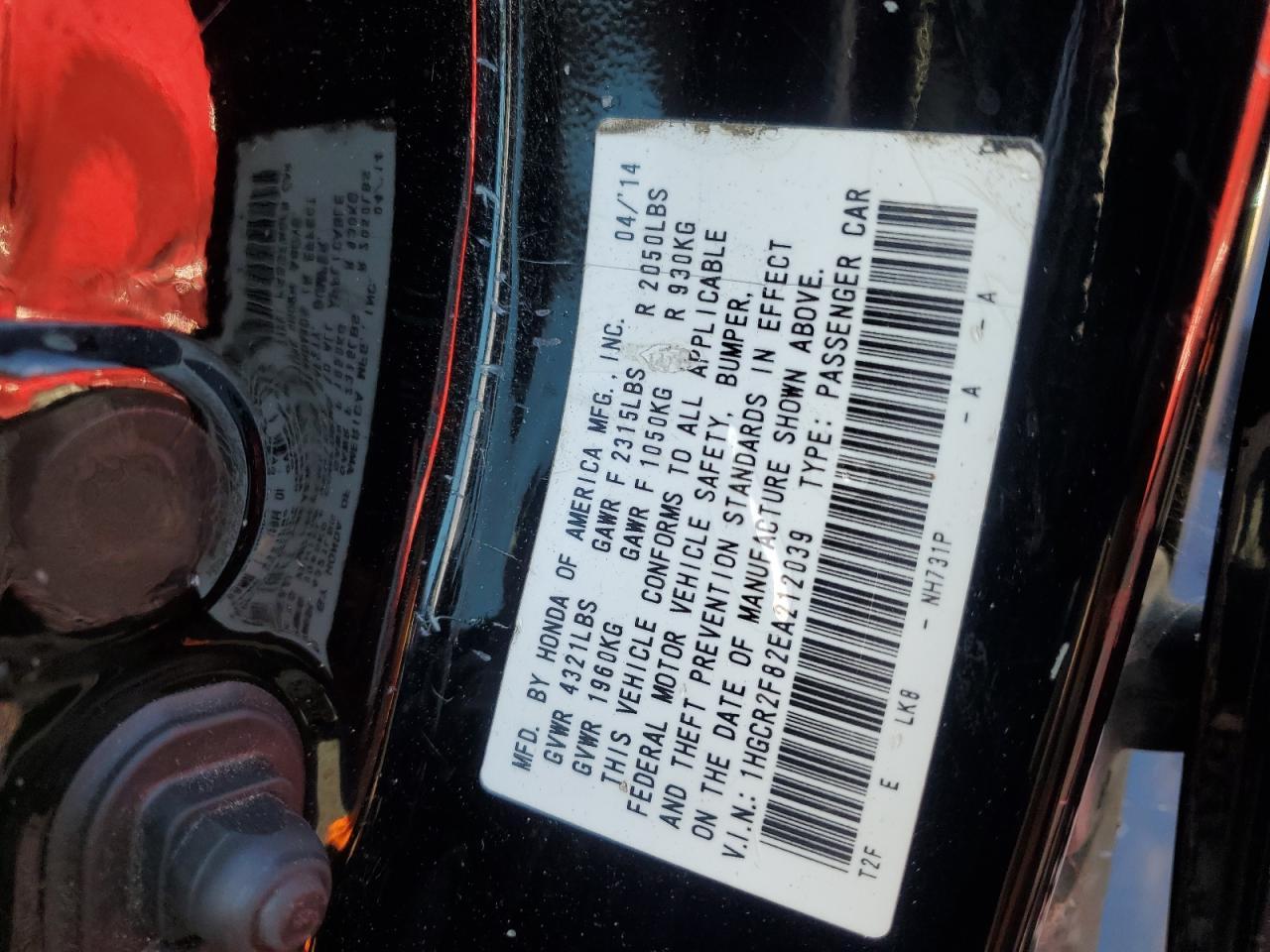 2014 HONDA ACCORD