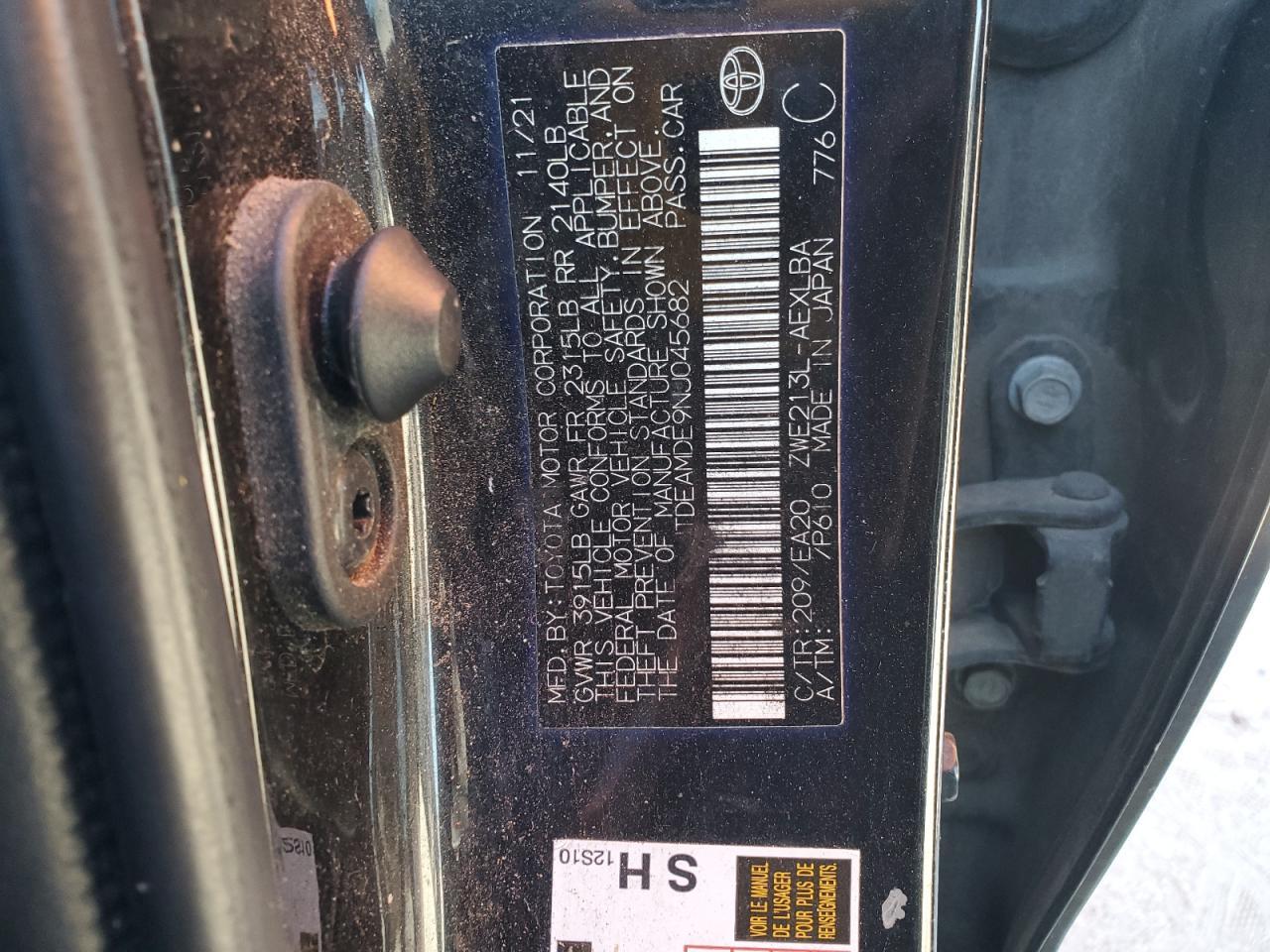 2022 TOYOTA COROLLA
