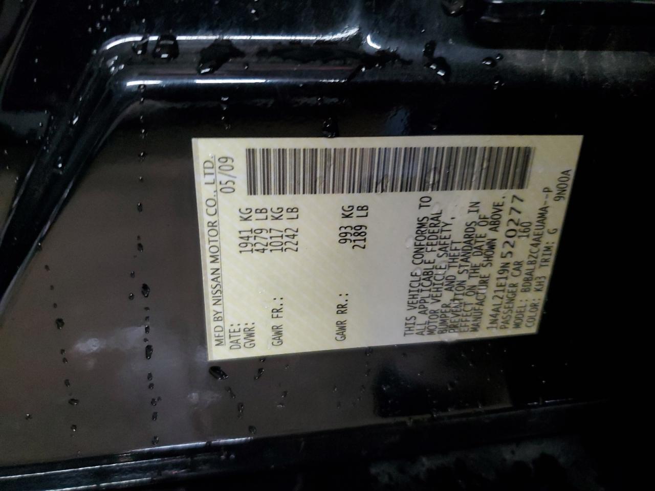 2009 NISSAN ALTIMA