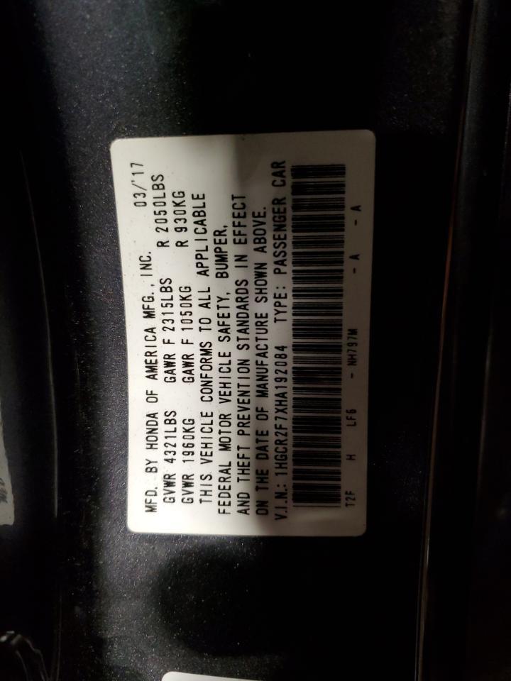 2017 HONDA ACCORD