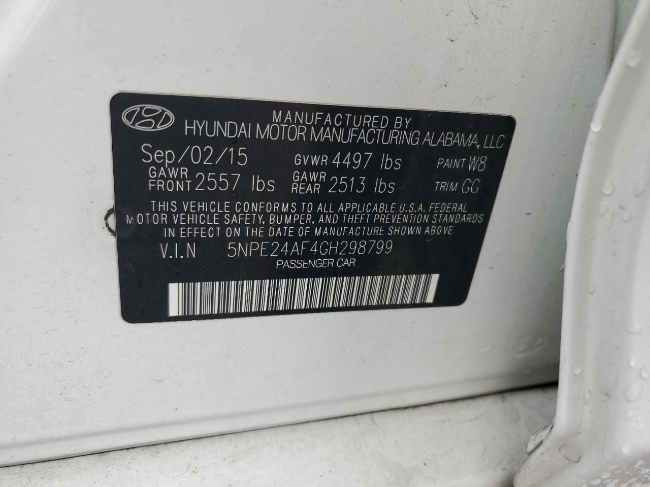2016 HYUNDAI SONATA