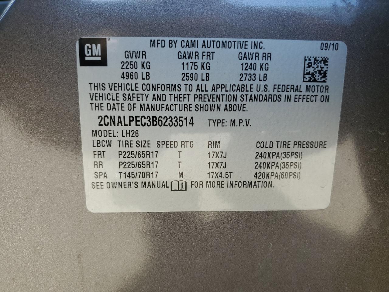 2011 CHEVROLET EQUINOX