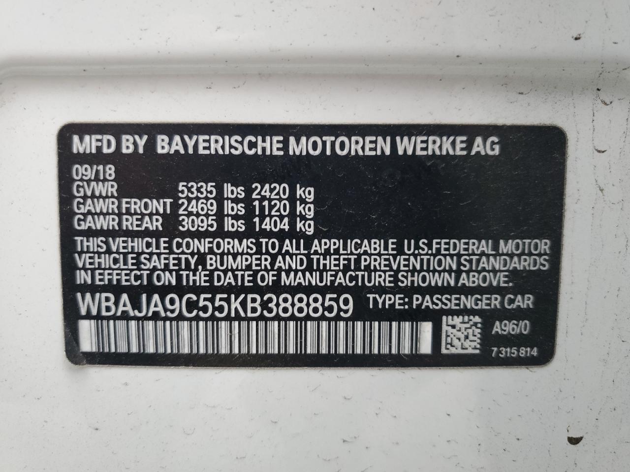 2019 BMW 5 series