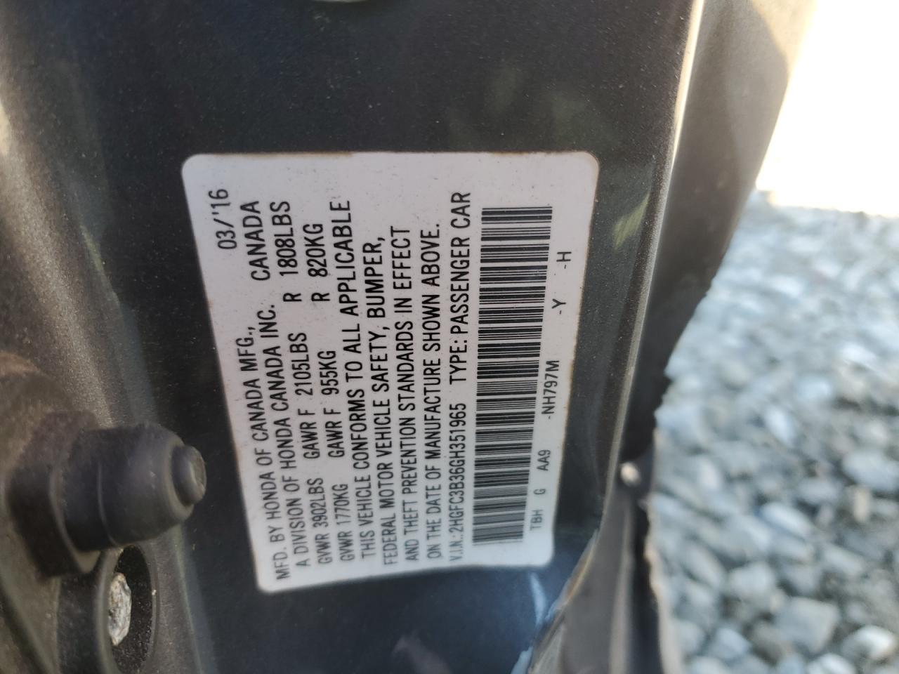 2016 HONDA CIVIC