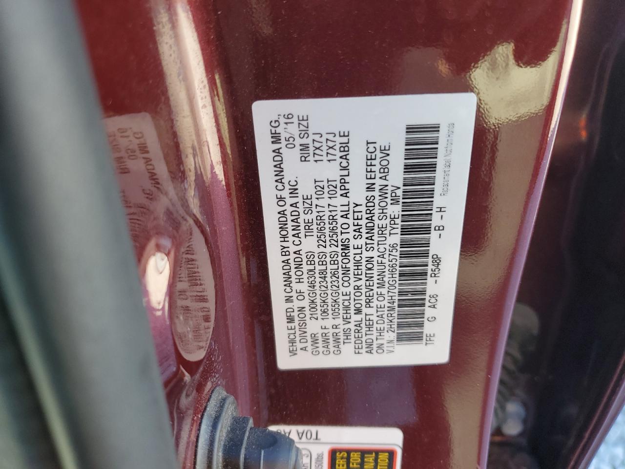 2016 HONDA CR-V