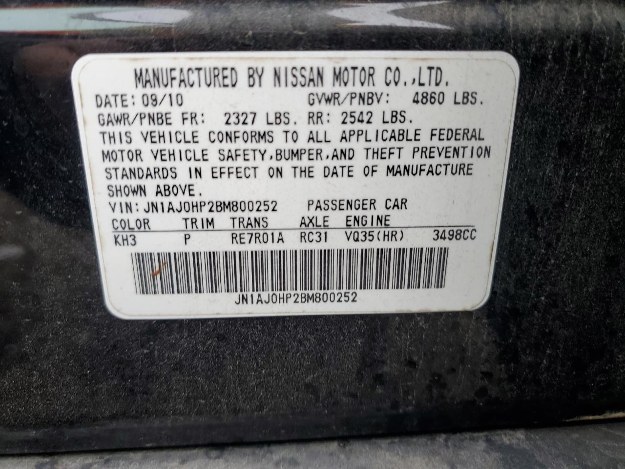 2011 INFINITI EX35