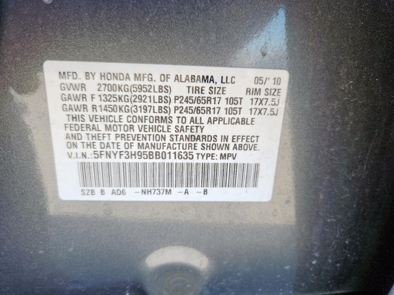 2011 HONDA PILOT