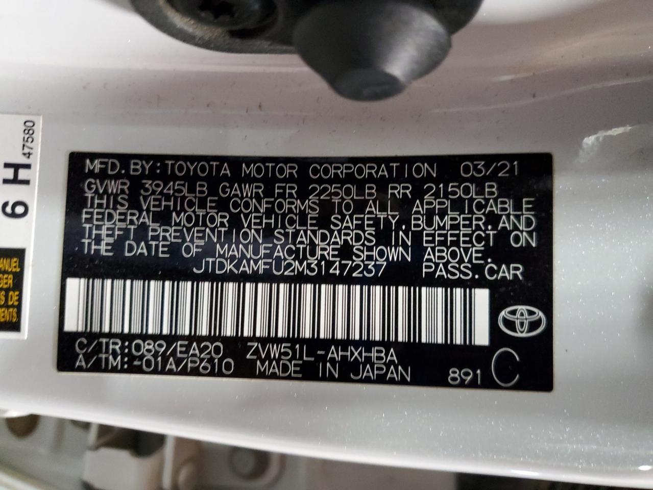 2021 TOYOTA PRIUS