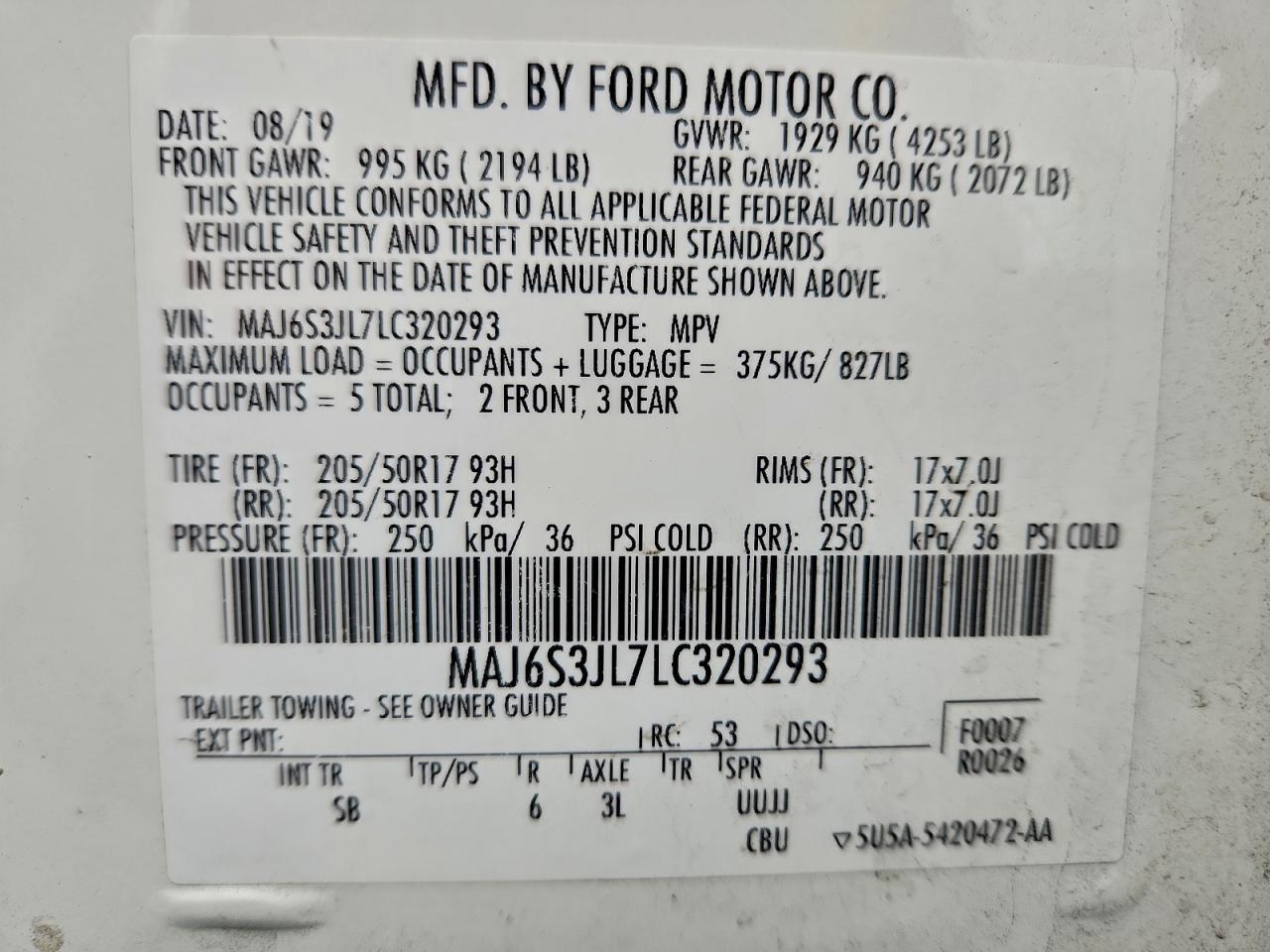 2020 FORD EcoSport