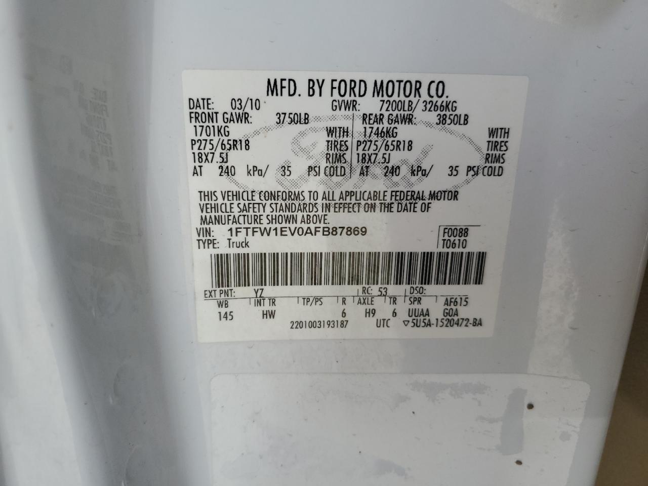 2010 FORD F-150