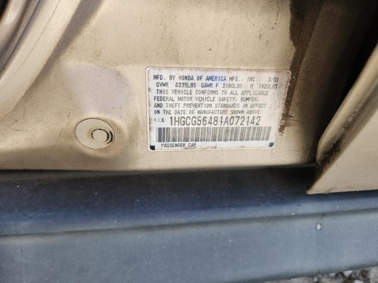 2001 HONDA ACCORD