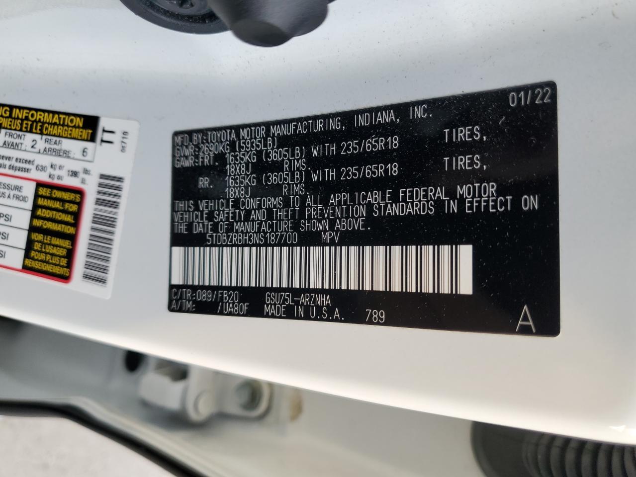 2022 TOYOTA HIGHLANDER