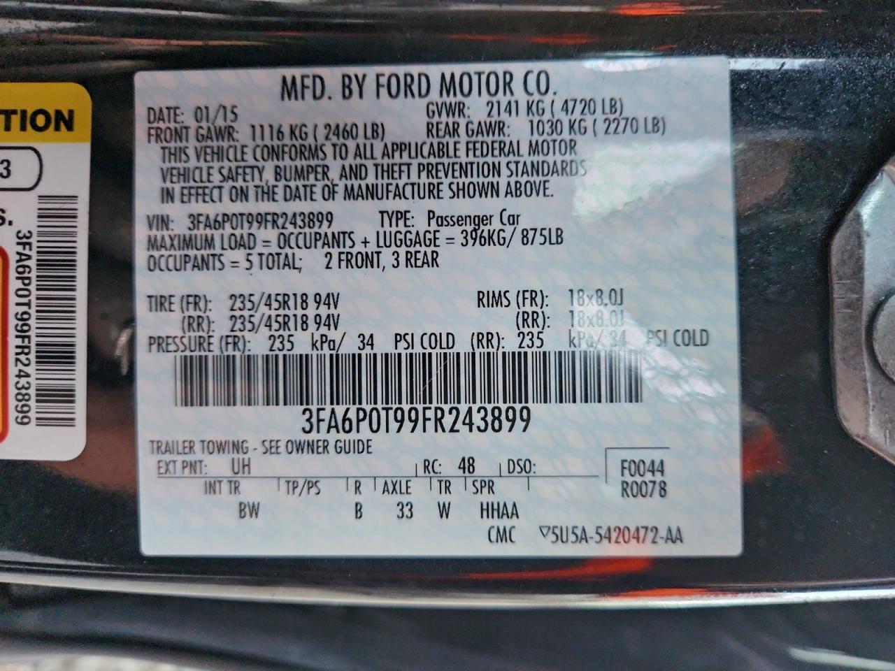 2015 FORD FUSION