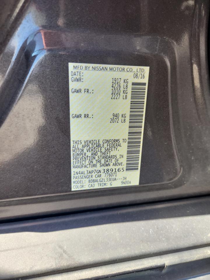 2016 NISSAN ALTIMA
