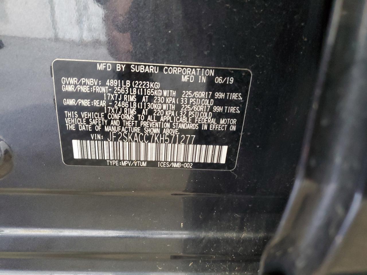 2019 SUBARU FORESTER