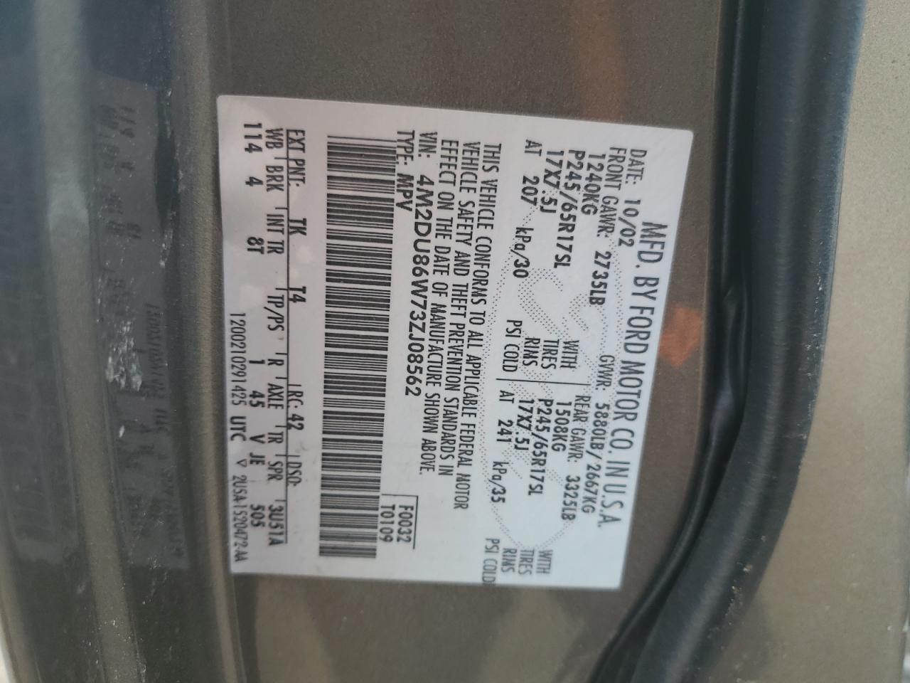 2003 MERCURY Mountaineer